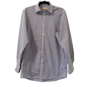 Michael Michael Kors Purple & Blue Checkered Button Down Dress Shirt